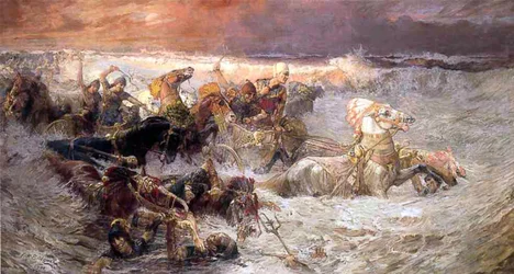 Farao en zijn leger verdrinken in de Rode Zee, 1900